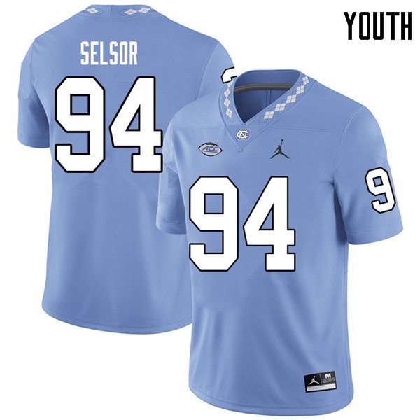Jordan Brand Youth #94 Michael Selsor North Carolina Tar Heels College Football Jerseys Sale-Carolin
